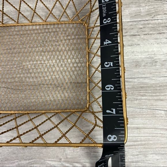 Metallic Bronze Wire Organizer Storage Basket - Picture 7 of 8
